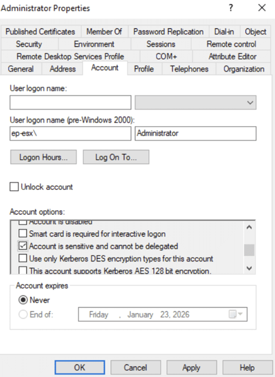 Account options