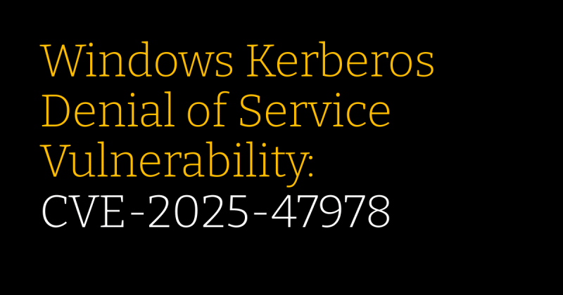 Windows Kerberos DoS blog tile